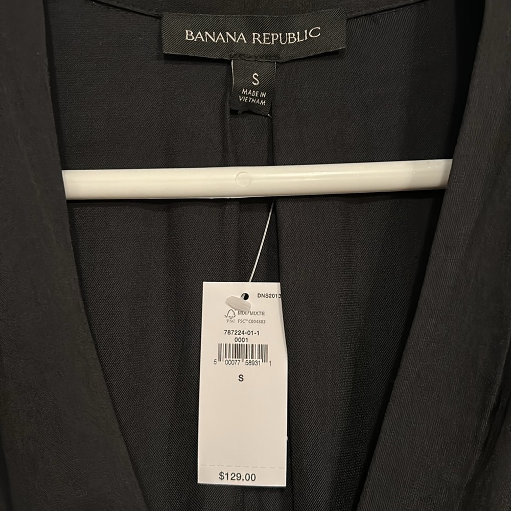 NWT Banana Republic Women Black Essential Shift Shirt Dress Medium - Picture 4 of 6